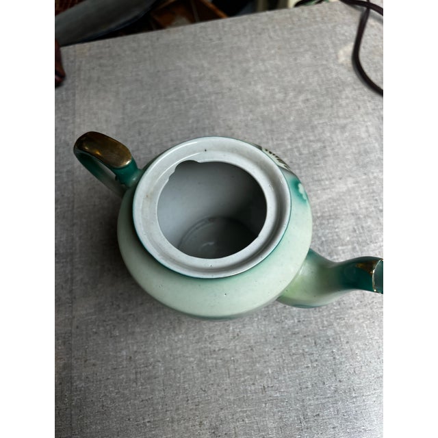 Vintage Asian Style Ceramic Teapot For Sale - Image 10 of 11