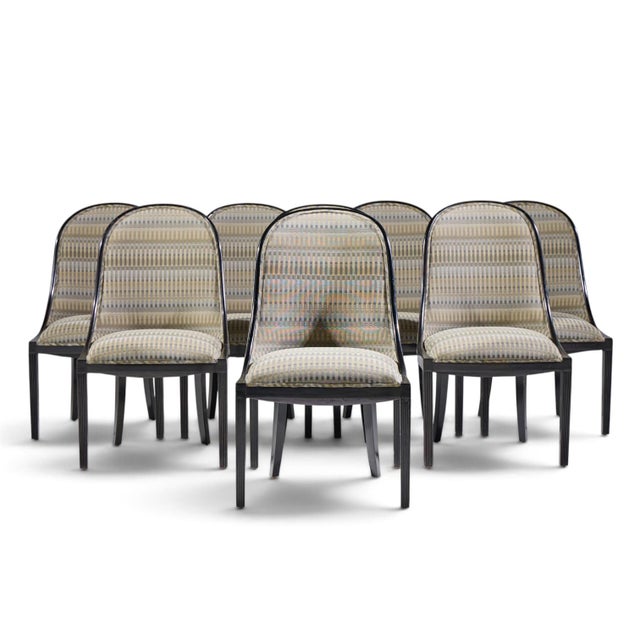Dessin Fournir Plante Model 1020-S Walnut Dining Chairs - Set of 8 Each chair measures: 22 wide x 26.5 deep x 38.25 inches...