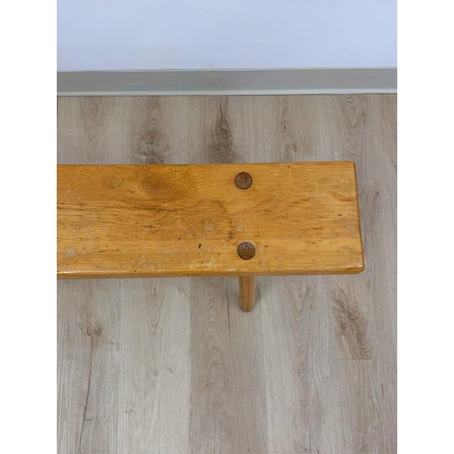 Beige Hagerty Handmade Pine Bench Rustic Colonial Farmhouse Vintage Entryway Seating For Sale - Image 8 of 10