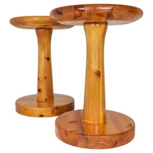 Scandinavian Modern Pine Stools, Sweden, 1970s, Set of 2
