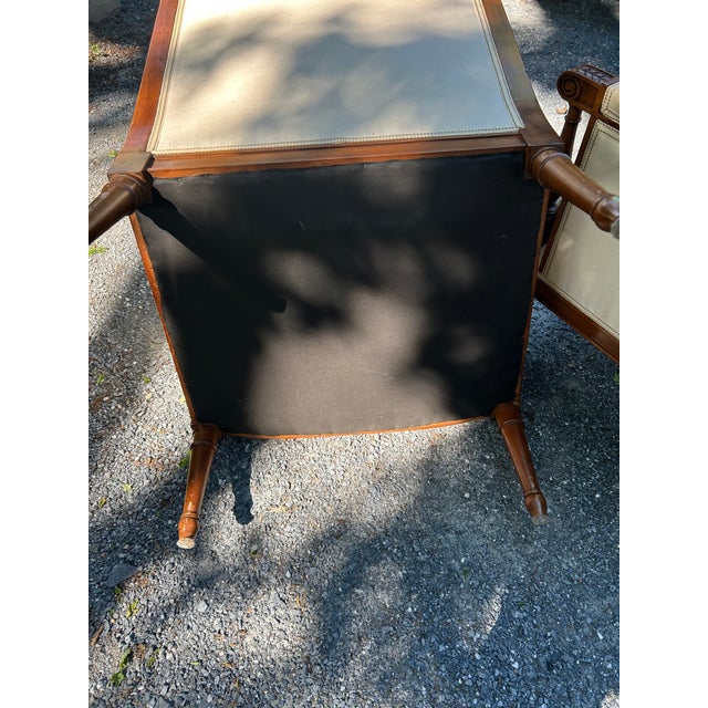Mid-Century Louis XVI Revival Bergère Armchairs - A Pair For Sale - Image 11 of 17
