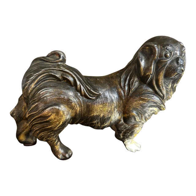 Antique Bronze Pekingese Dog For Sale