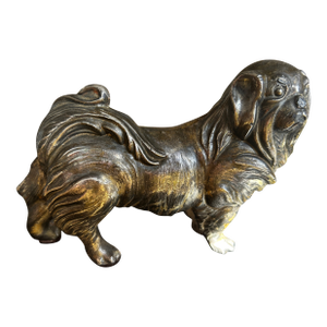 Antique Bronze Pekingese Dog