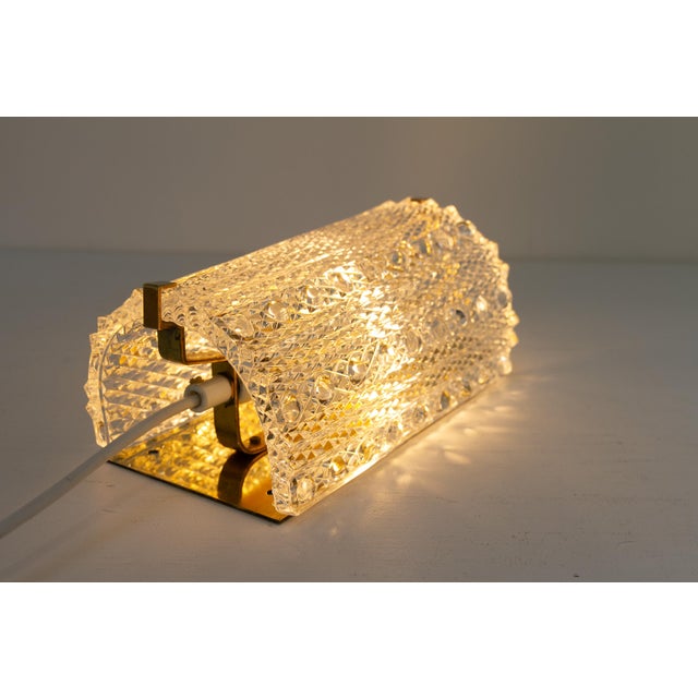 Mid-Century Danish Glass and Brass Sconce by Carl Fagerlund for Orrefors, 1960s For Sale - Image 13 of 15