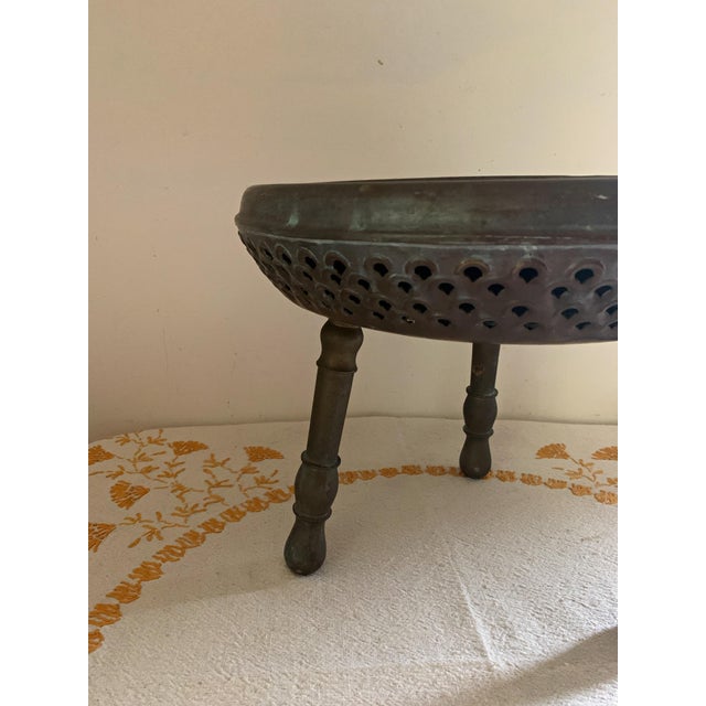 Islamic Early 20th Century Pierced Metal Foot Warmer Stool For Sale - Image 3 of 8