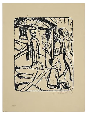 Erich Heckel, The Brothers Karamazov, Lithograph, 1919