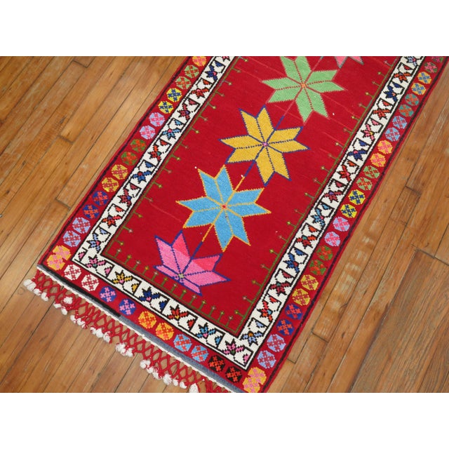 Wild Color Vintage Turkish Runner, 2'7'' X 14'3'' For Sale - Image 4 of 7