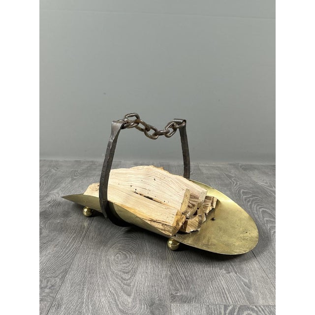 20th Century Louis XVI Brass Fireplace Set of Fire, Set of 7 For Sale - Image 6 of 9