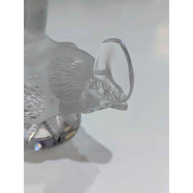 Art Deco Lalique Coq Nain Art Deco Frosted Glass Rooster For Sale - Image 3 of 5