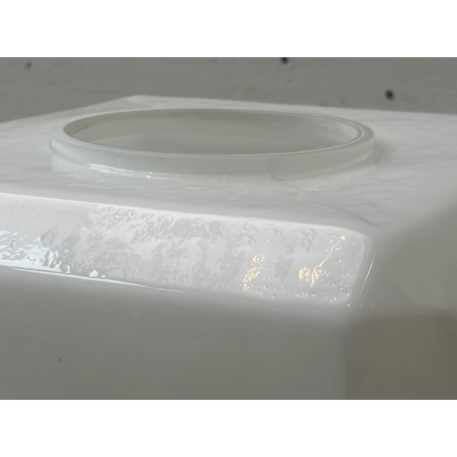 Vintage Glass Pendant Lights with Cubic Opal Glass, 1940s For Sale - Image 11 of 18