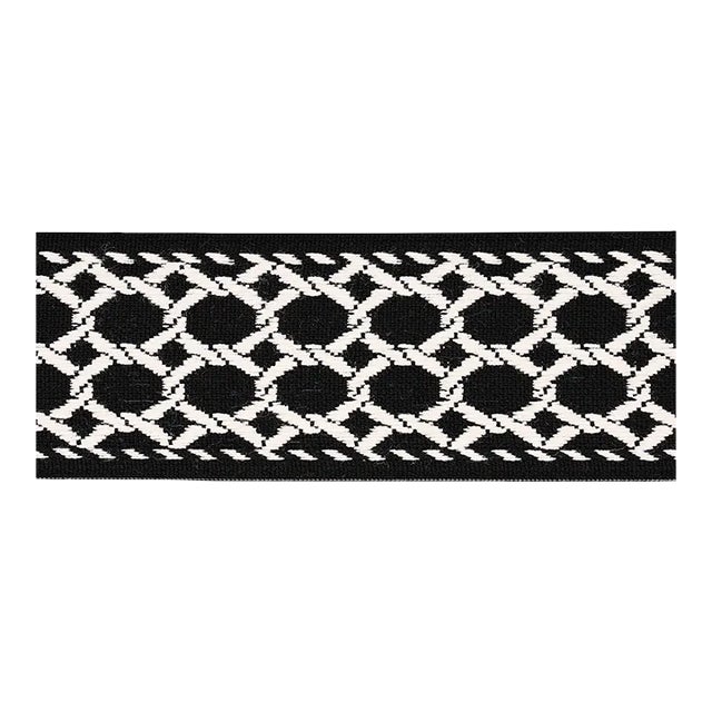 Schumacher Lattice Tape in Black For Sale