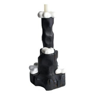 Reclaimed Wood and Marble Candle Holder - Cumulus Candle Holder | Melting Series by Gabor Gobi For Sale
