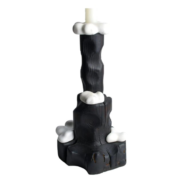 Reclaimed Wood and Marble Candle Holder - Cumulus Candle Holder | Melting Series by Gabor Gobi For Sale