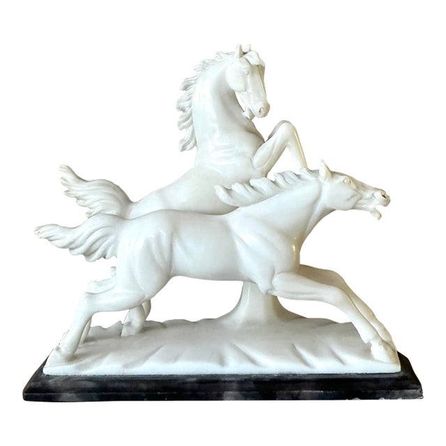 Vintage Italian Carved Stone Horse Sculpture For Sale