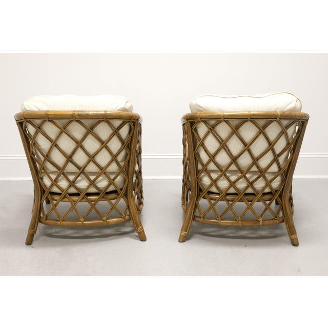 Late 20th Century Late 20th Century Rattan Asian Chinoiserie Lounge Chairs - Pair For Sale - Image 5 of 12