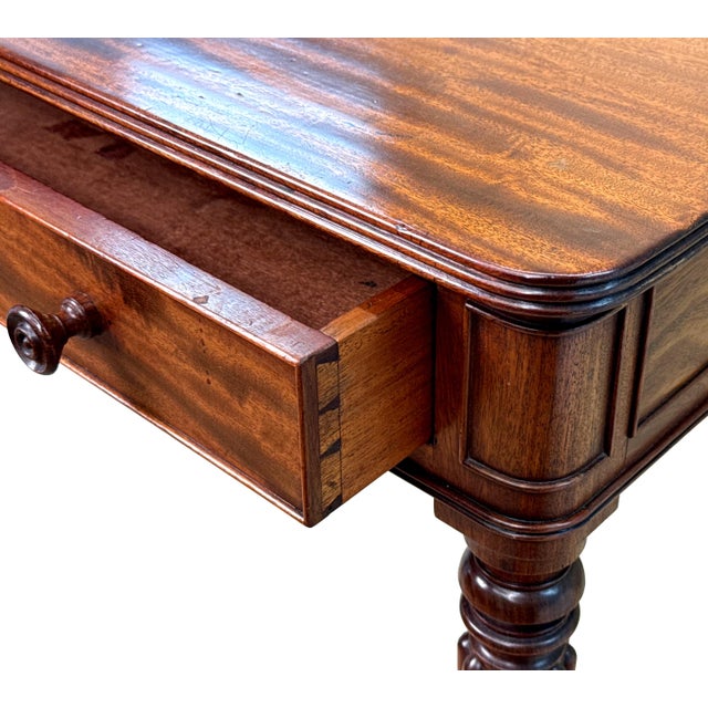 Brown Antique Regency Mahogany Chamber Writing Table, 1820 For Sale - Image 8 of 11
