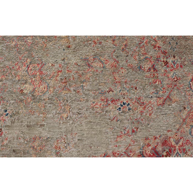 Distressed and Rustic Looking Antique Persian Mahal Rug With Red 5'2 X 6'5 For Sale In Atlanta - Image 6 of 14