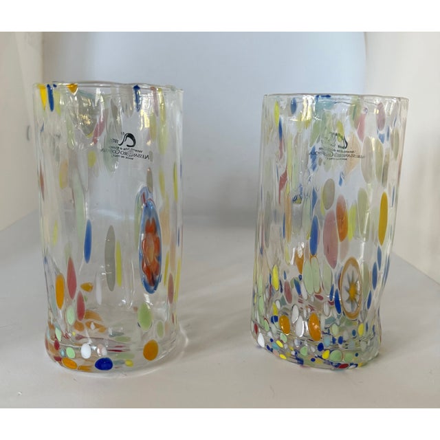 Murano Murano Glasswear Set by Alessandro Coppola in Italy- Set of 5 Tall Drinking Glasses For Sale - Image 4 of 6