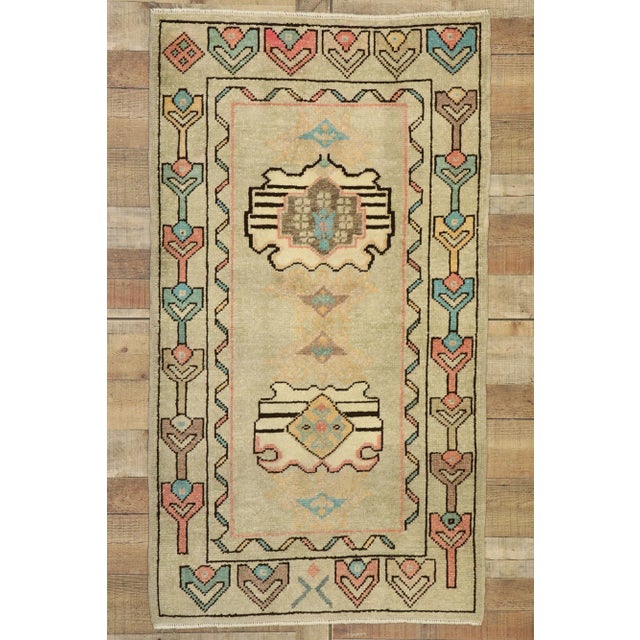 Vintage Turkish Oushak Rug - 03'01 X 05'06 For Sale - Image 9 of 11