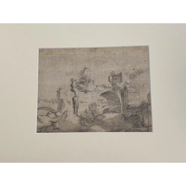 Roman Ruins'' is an original pencil drawing on ivory-colorated cardboard by Anonymous Artist of XVIII Century. In...