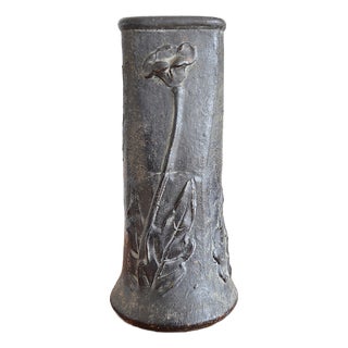 Art Nouveau Ceramic Vase with Floral Motif, 1910s For Sale
