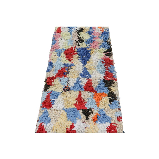 1950s Vintage Moroccan Shag Runner Rug With Colorful Geometric Patterns | Rug & Kilim For Sale - Image 5 of 7