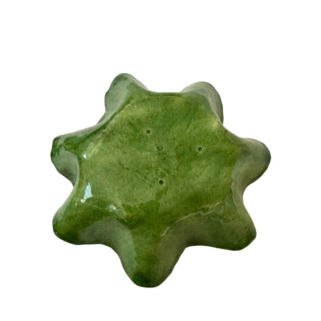 1950s Pat Young Handmade Green Leaf Pottery Bowls Dodie Thayer Style — Set of Four For Sale - Image 10 of 13