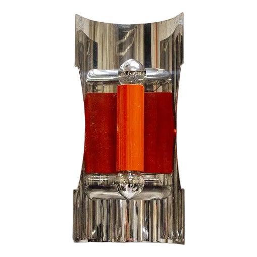 Space Age Wall Light in Steel and Lacquered Metal from by Luci Italia, Italy, 1960s For Sale