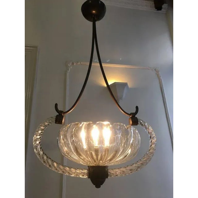 1940s Art Deco Chandelier by Ercole Barovier, 1940s For Sale - Image 5 of 11