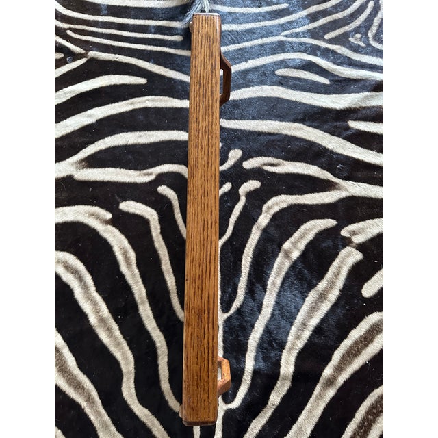 Vintage 1970’s Large Oak Slat Tray With Handles For Sale In Los Angeles - Image 6 of 17