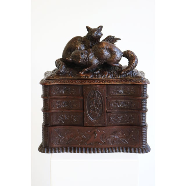 Antique Black Forest Jewelry Box in Fruitwood, 1880 For Sale - Image 17 of 18