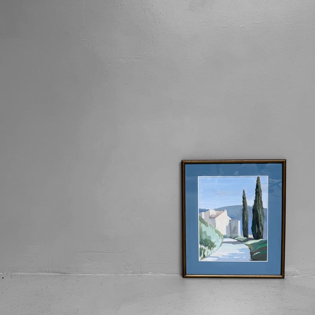 Jean Lallemand, Chemin À Gréoux, 1980s, Gouache, Framed For Sale - Image 6 of 9