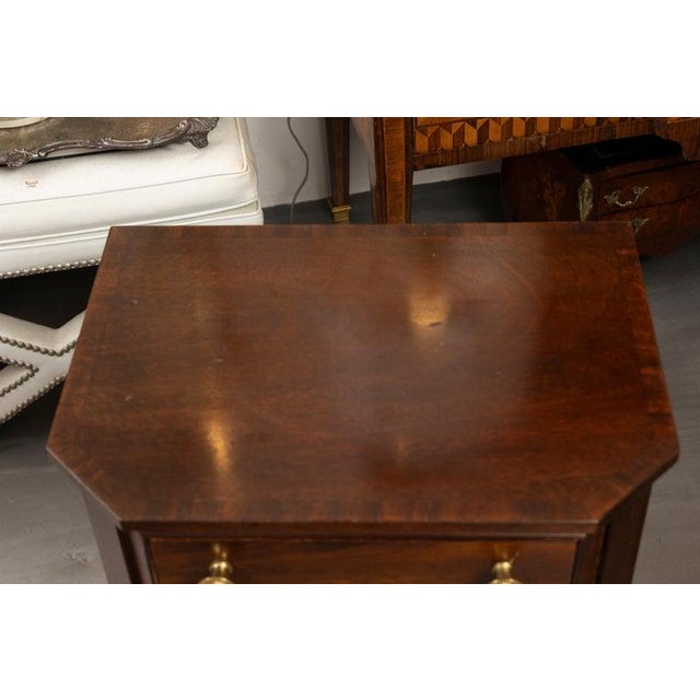 English One of a Pair of English George III Style Mahogany Two-Drawer Side Tables For Sale - Image 3 of 5