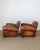 1920s Pair of Antique French Leather Club Chairs - Circa 1920s For Sale - Image 5 of 16