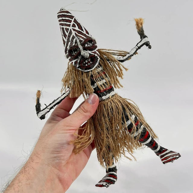 Textile Early 20th Century Makishi Painted African Doll For Sale - Image 7 of 7
