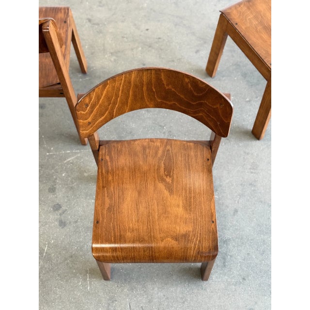 Wood 1970s German Plywood Dining Chairs- Set of Four For Sale - Image 7 of 18