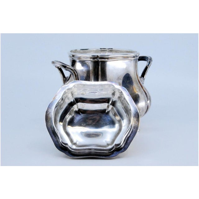 Silver Sugar Bowl with Two Smooth Handles For Sale - Image 6 of 10