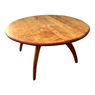 1950s Vintage Heywood Wakefield Mid-Century Round Cocktail Table For Sale