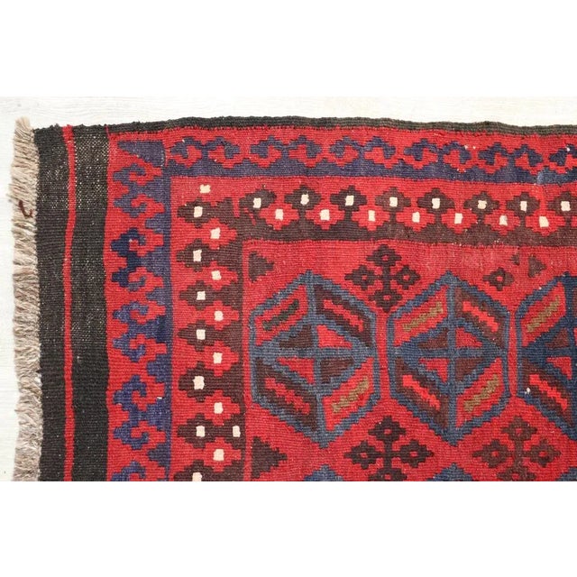 Red Vintage Handwoven Afghan Kilim Rug, 1980s For Sale - Image 8 of 11