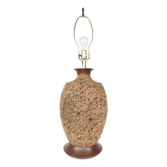 Mid 20th Century Jug Form Cork Table Lamp For Sale