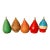 Vintage Japanese Hand-Painted Wooden Spinning Tops With Metal Tips - Set of 5 For Sale
