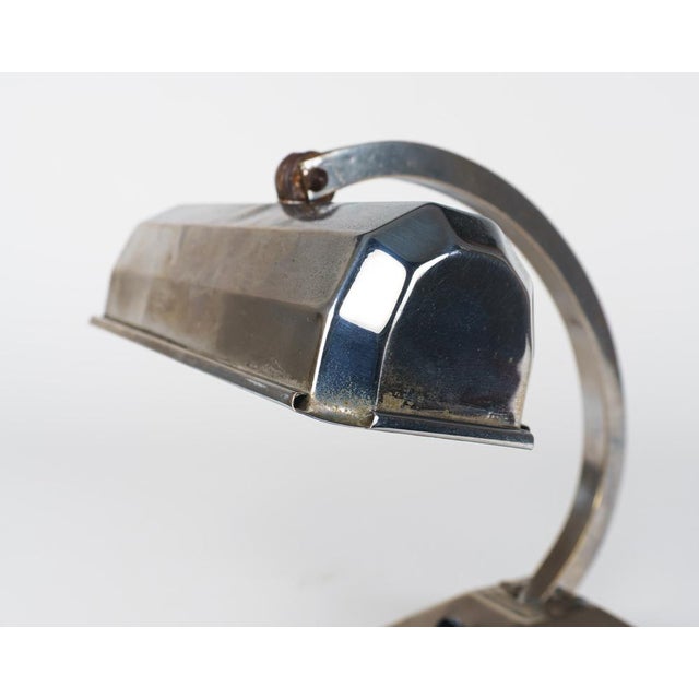 Silver French Art Deco Chromed Articulated Bankers Desk Lamp, 1930s For Sale - Image 8 of 10