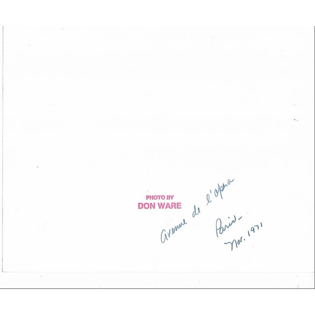 1971 black and white photo by Los Angeles based photographer Don Coleman Ware (1921-2006) of Avenue de l'Opera in Paris,...