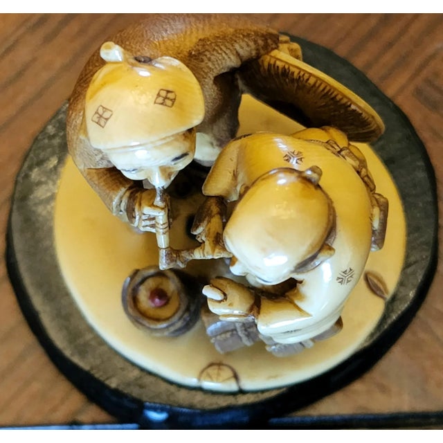 Antique Hand Carved Netsuke Figurine | Chairish
