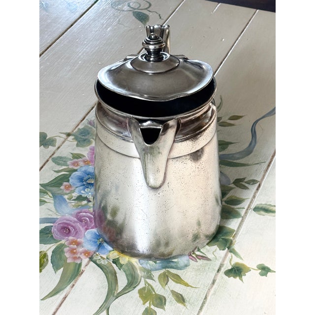 Vintage 1940s Sheraton Hotel Silver Plate Coffee Pot 64oz Prop For Sale - Image 9 of 10