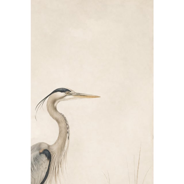 Great Blue Heron Coastal Study, Minimalist Bird Wall Art Print, 24″ × 36″ For Sale In Buffalo - Image 6 of 9
