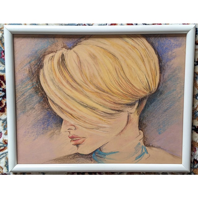 1980's Portrait of a Stylish Woman with a Trendy Haircut In the Style of Donald Vogel and Patrick Nagel Very similar to...