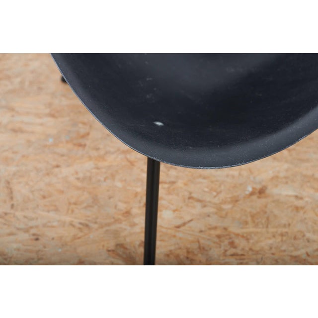 Tripod Easy Chair in Black Tubular Steel and Black Fiberglass Seat Shell by Ed Mérat for Unbekannt, 1958 For Sale - Image 6 of 14