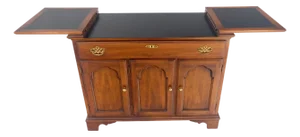 Flip Top Banded One Drawer Raised Panel Cherry 3 Door Liquor Cabinet Server MINT
