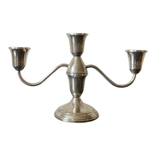 Early 20th Century Antique Towle Sterling Silver Three Arm Candelabra For Sale